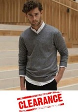 Henbury Gents V Neck Marl Sweater H780 Tri-Blend Jumper CLEARENCE