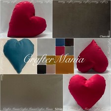 Handmade Soft Plush Velvet Heart Shape Cushion Cover or Filled Home Toy Pillow