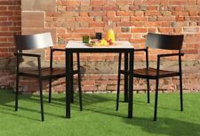 BLACK ALUMINIUM OUTDOOR RESTAURANT COMMERCIAL GARDEN TABLE AND 2 CHAIRS SET