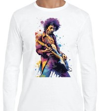 Jimi Hendrix Homage Long Sleeve T-Shirt Great Guitarist Legendary 60's Icon