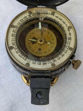 Named Interwar 1931 dated Barker Officers Marching Compass MkII in leather case