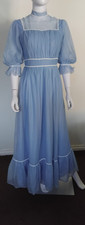 Vintage 60s Blue Nylon Chiffon