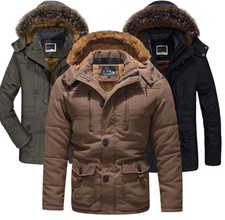 Mens Winter Parka Jacket Thick
