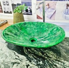 16" x 13"  Green Fluorite Natural Stone Sink | Handcrafted Healing Crystal Sink