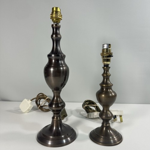 Pair brass table lamps - pair,