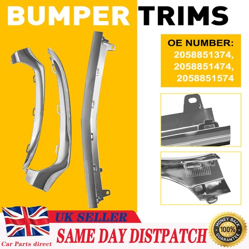 3pcs front bumper lower chrome - front,