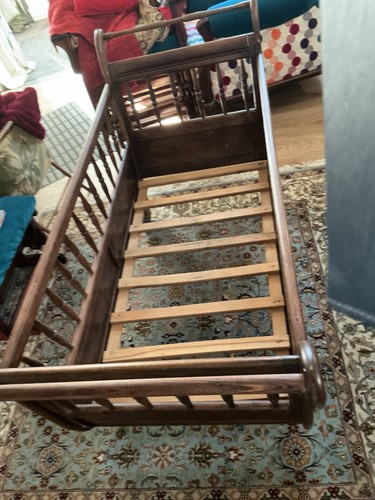 Oak wood twin baby cot - wood, good