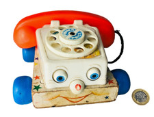 Toy Pull Long Phone Fisher Price Phone Vintage  ncb