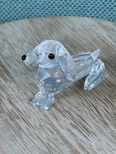 SWAROVSKI CRYSTAL DACHSHUND MINI (frosted tail) 014388 1987 RETIRED Broken Tail