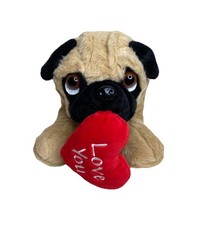 Pug Soft Toy Love You Red