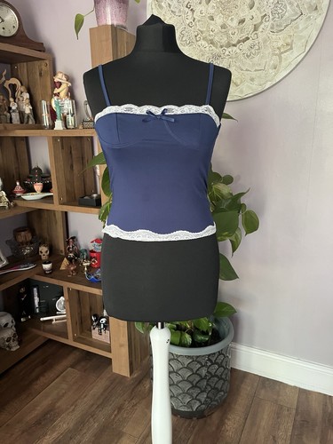 Navy and white - lace., cropped