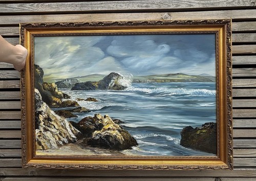 Oil painting coastal - painting, seascape