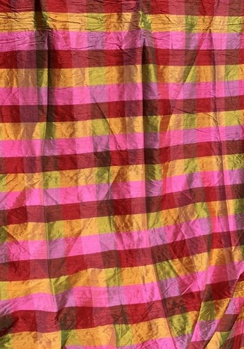 New raw silk plaid - new, fabric