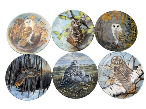 Vintage owl collector plates - vintage,