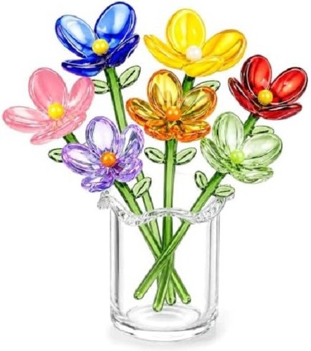 8pcs mini glass flowers - glass,