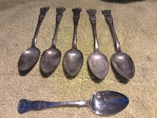Set of 6 Solid Silver Tea