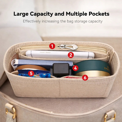 Felt bag organiser insert with - bag,