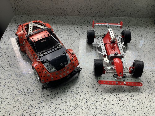 Meccano kit built racing car - meccano,
