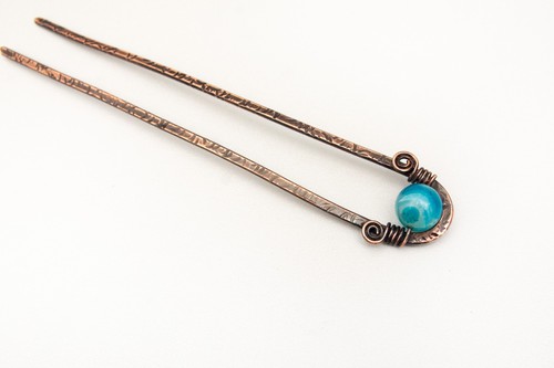 Antique copper hair - , bun