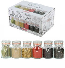 Set Of 6 Glass Clip Seal Spice