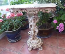 TABLE/PLANT STAND CARVED PAINTED PINE CARVED  CHERUB   FREE SHIPPING TO ENGLAND