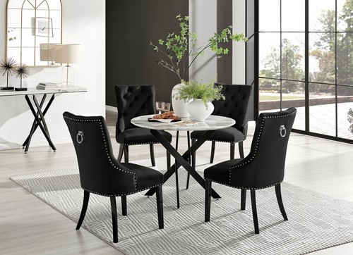 Novara white marble - white, black