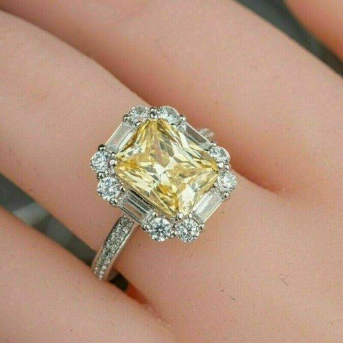 3ct radiant cut canary - 3ct,