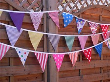 Fabric bunting vintage floral - fabric, bunting.vintage