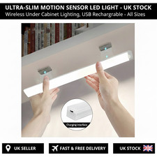 LED Motion Sensor Kitchen Cupboard Wireless Rechargeable PIR Strip Light Cabinet
