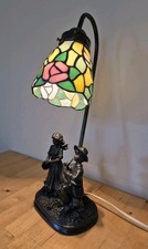 Widdop Bingham & Co Bronze Tiffany Resin Art Deco Style Figural Table Lamp