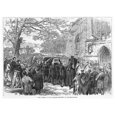 KNARESBOROUGH Funeral of Sir Charles Slingsby - Antique Print 1869
