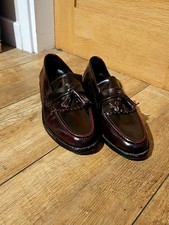 Samuel Windsor Tassel Loafers UK 8.5 Burgundy Oxblood Leather Shoes Hand Made