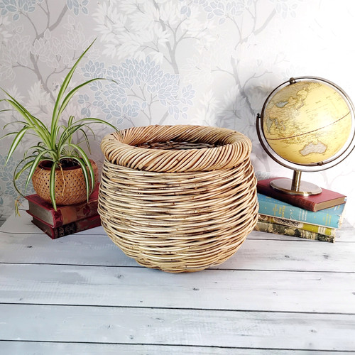 Large woven willow basket - willow,