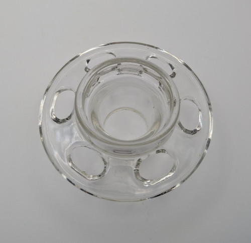 Glass flower frog vase - glass,