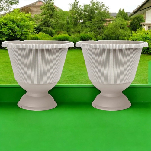2pc plastic round grey - 2pc,