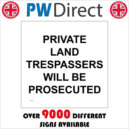 Sign private land trespassers - sign,