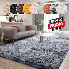Fluffy Rugs Large Shaggy Rug Bedroom Living Room Anti-Slip Soft Carpet Floor Mat