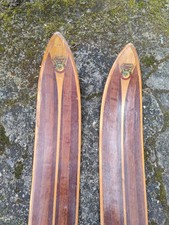 High Quality Inlaid Wooden skis Lillehammer Madnus Clipper Super, Bamboo Poles 