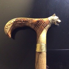 Walking Stick Very Unusual With A Solid Brass Panther Head