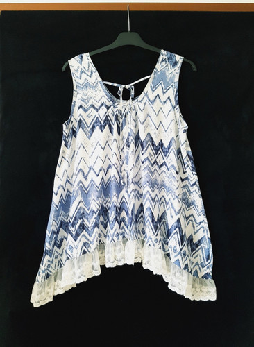 Blue vanilla zip blouse top - blouse,