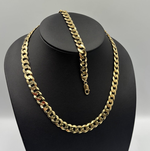 Cuban chain bracelet set 9ct - cuban,
