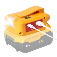 Power Source Dewalt 14.4V 18V Battery Adapter Work Light USB Phone ChargerDCB090