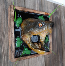 "Rare Large Alligator Snapping Turtle Head Plaque - Exclusive One-of-a-Kind!"