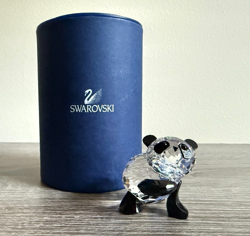 Swarovski silver crystal panda - swarovski,