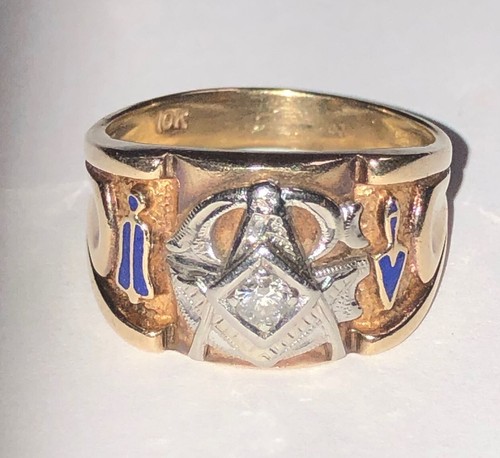 Vintage masonic ring 10k - masonic, w/