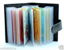 Soft Black RFID Genuine Leather Credit Card Holder Case Wallet For Mens Womens