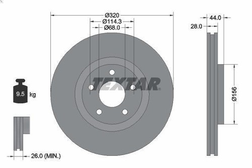 Brake disc textar 92222003 - 1x,