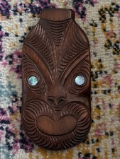 Hand Carved Wooden Maori Tiki mask  Vintage, New Zealand