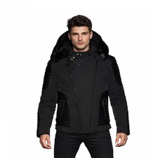 Men padded biker jacket faux - jacket,