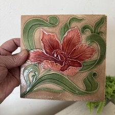 Art Nouveau Fireplace Tile Red
